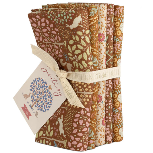 300197 - FAT QUARTER X5 SANCTUARY CARAMEL/OCHRE